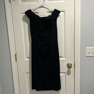 Black dress slightly off shoulder